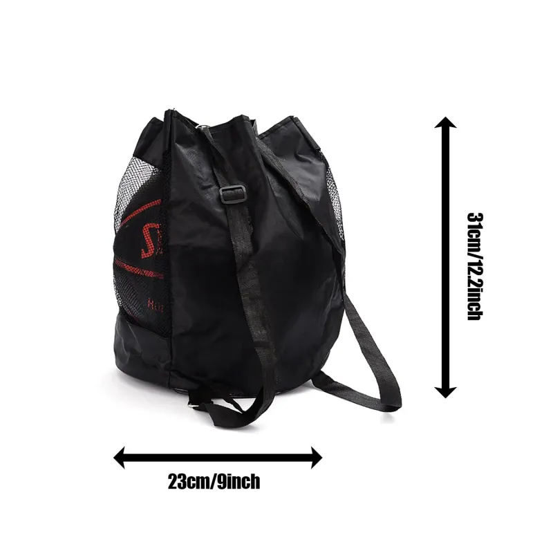 Drawstring Basketball Backpack Black 2