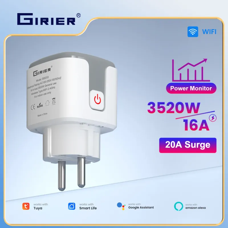 GIRIER Tuya WiFi Smart Plug 16A 1