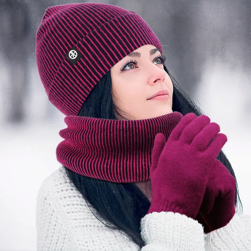 Winter Beanie Scarf Gloves Set 5