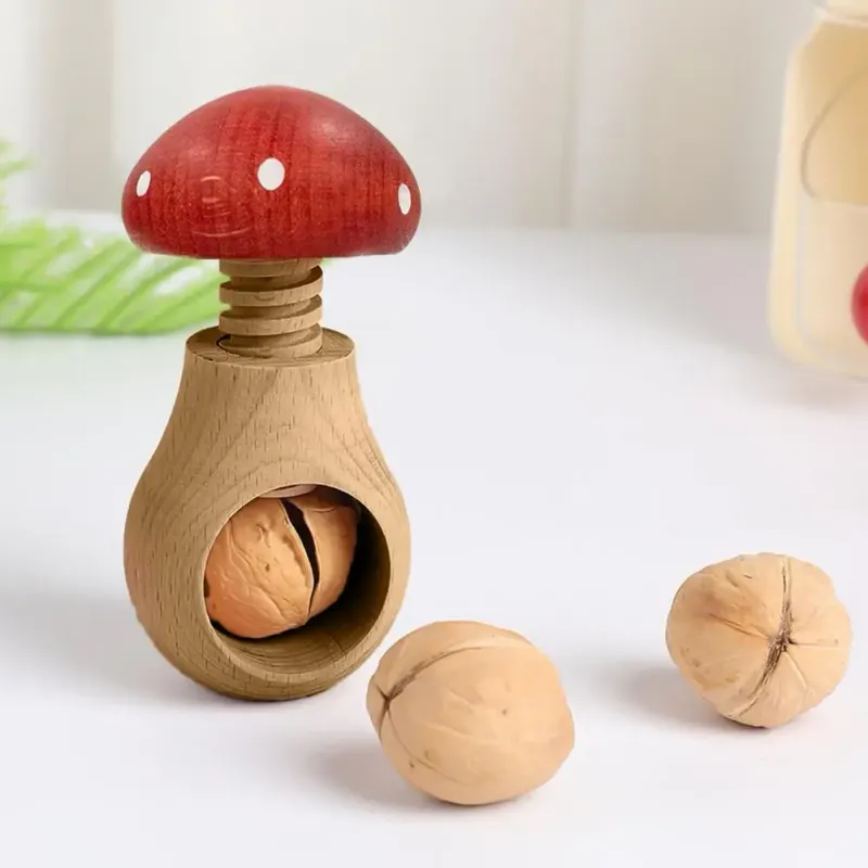Mushroom-Shaped Wooden Nutcracker 5
