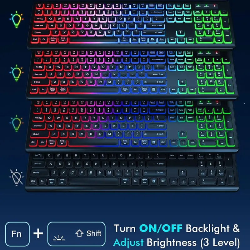 15 RGB Backlit Wireless Keyboard & Mouse Combo 2