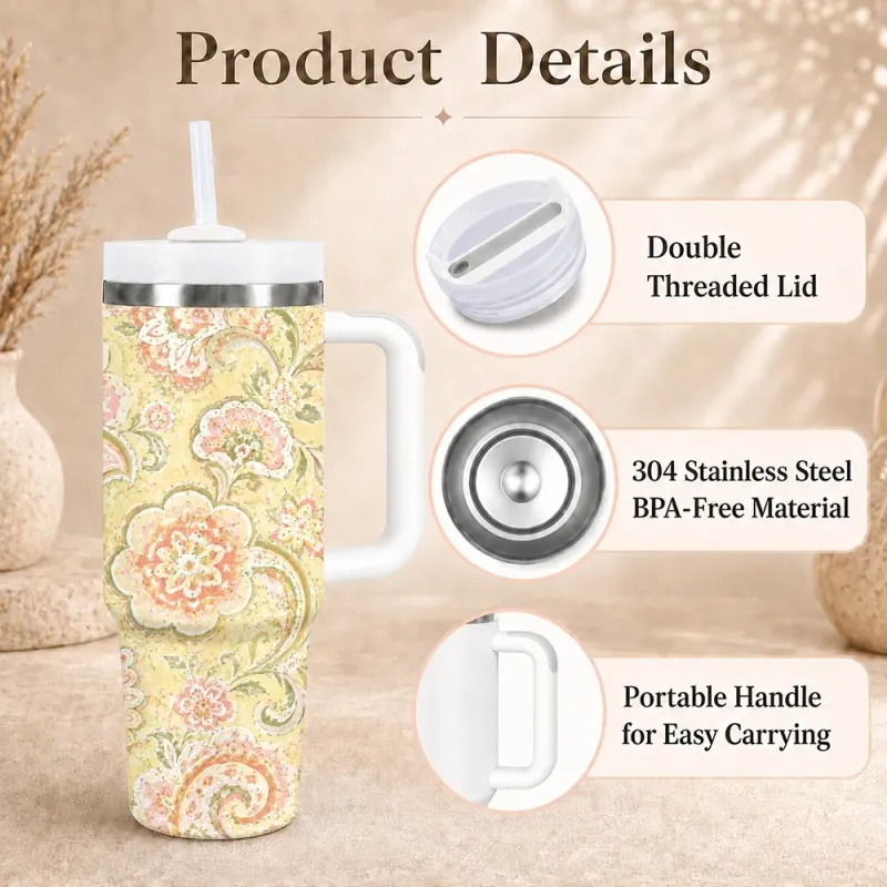 40oz Insulated Travel Mug with Straw 3