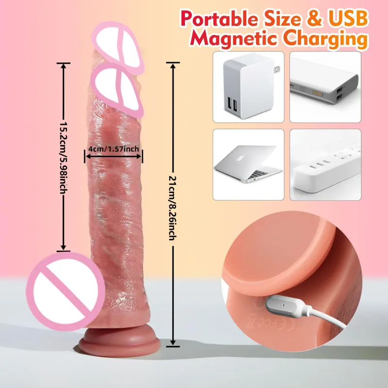Heating Telescopic Dildo Vibrator 5