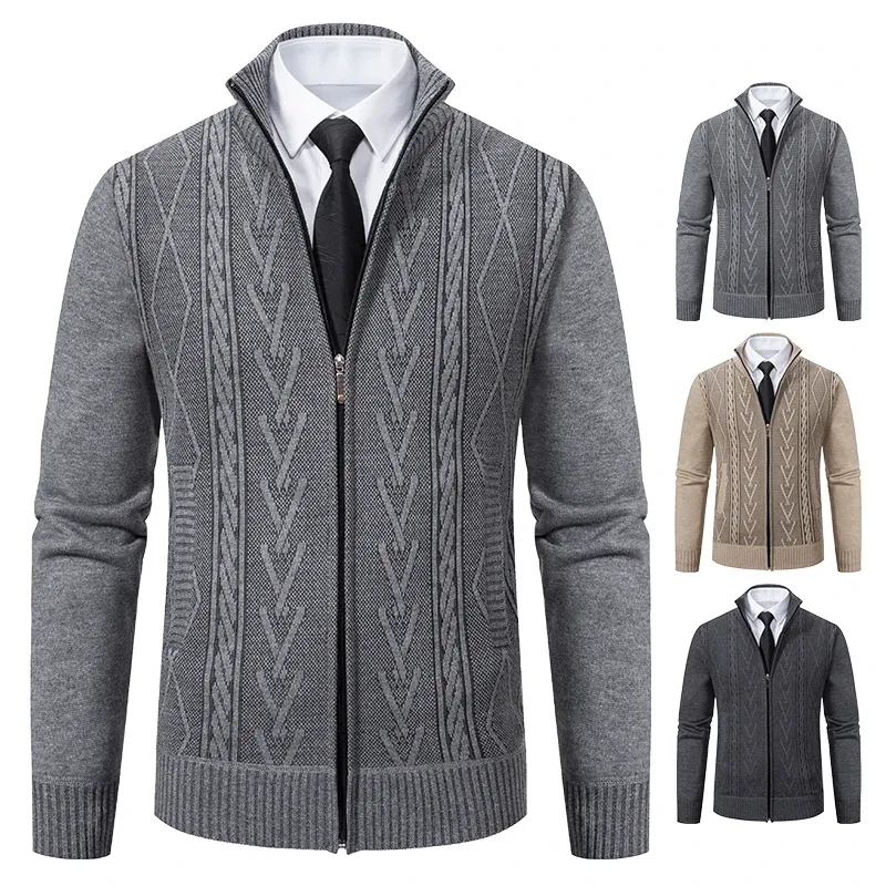 Cashmere Knitted Sweater Coat for Men 5