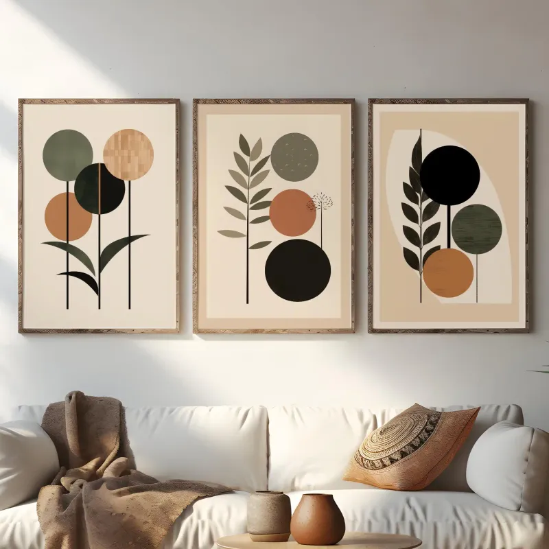 Botanical Leaf Canvas Wall Art Set 3