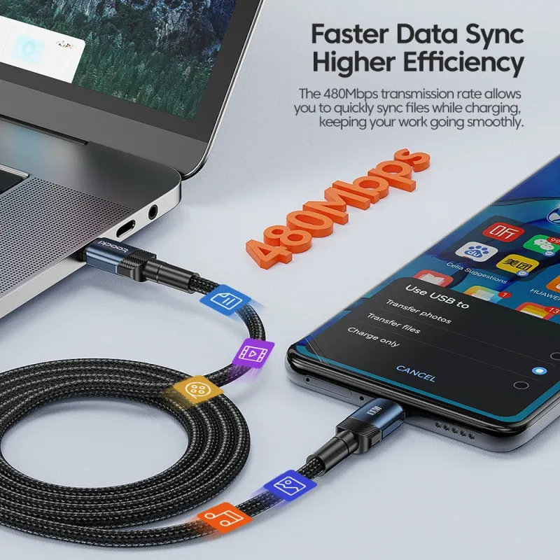 Toocki 100W USB-C Fast Charging Cable 2