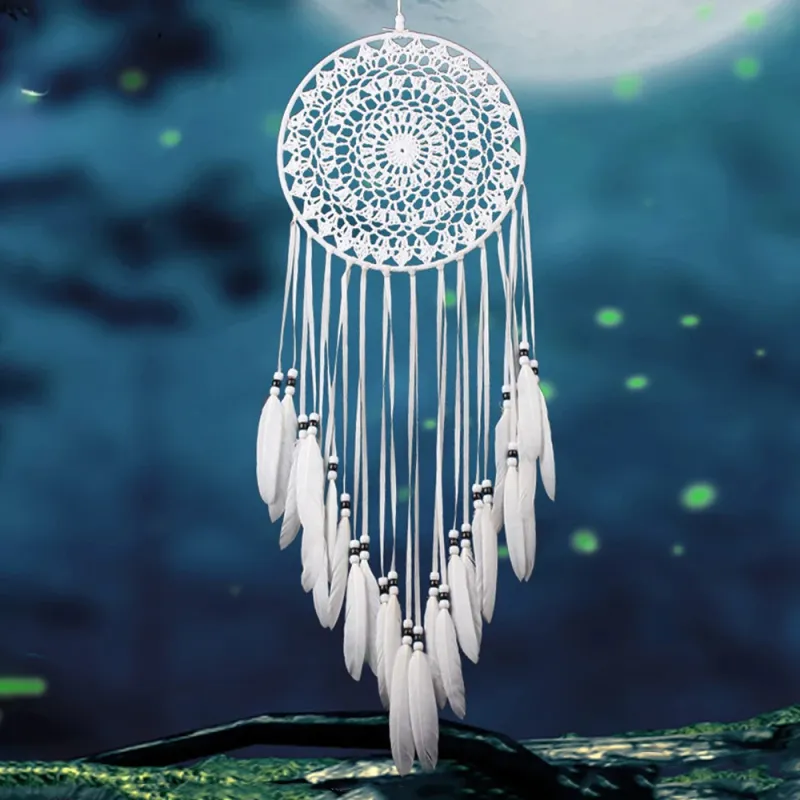 Macrame Leaf Dream Catcher Wall Hanging 1