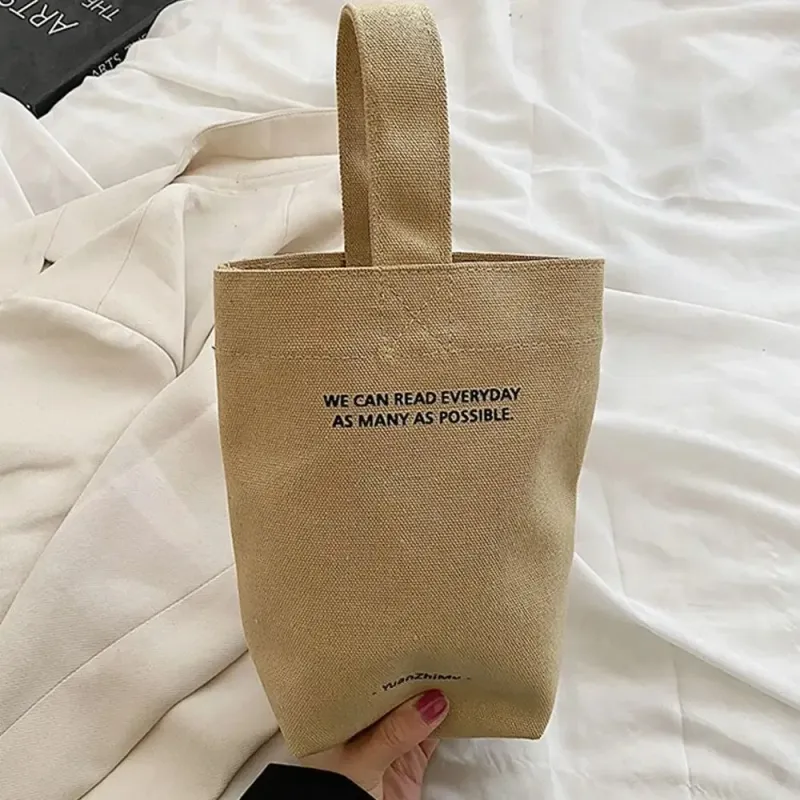 Casual Canvas Letter Print Shopper Bag 3