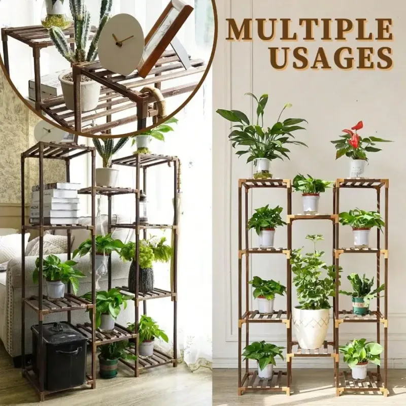 10-Tier Wood Plant Stand 5