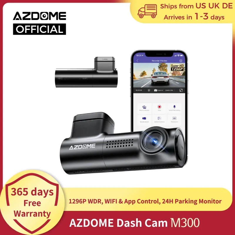 AZDOME 1296P WiFi Dash Cam 2