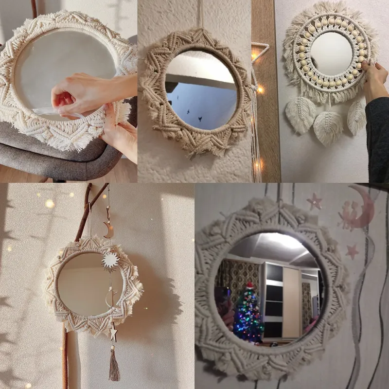 Boho Macrame Round Wall Mirror 6