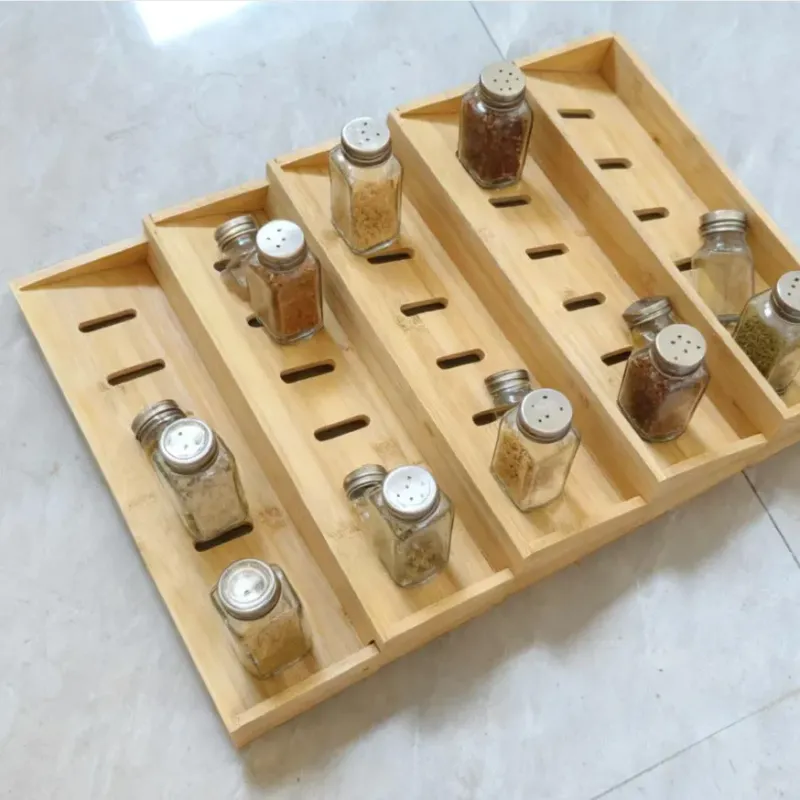 Bamboo Spice Rack Organizer 2
