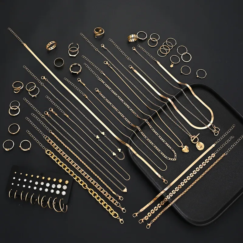 83-Piece Gold Tone Jewelry Set for Women 4