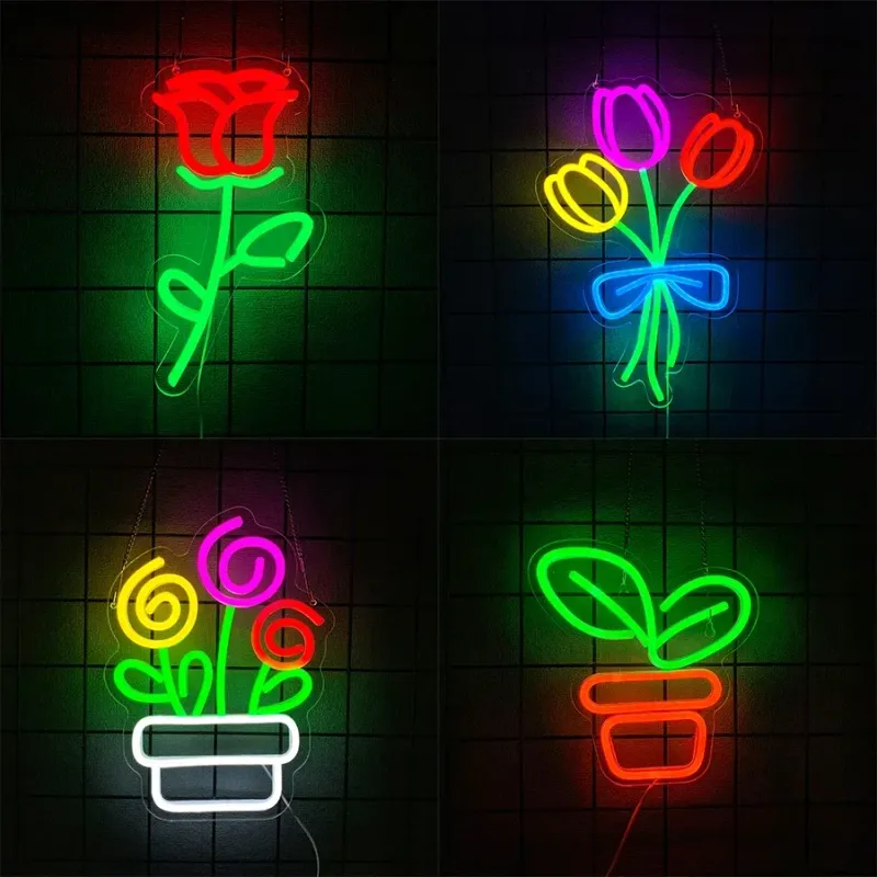 LED Neon Flower Wall Sign 2
