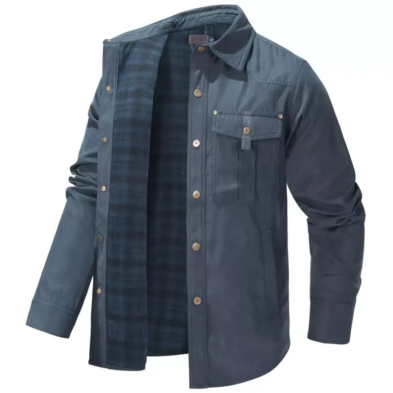 Men's Flannel Lined Western Shacket 4