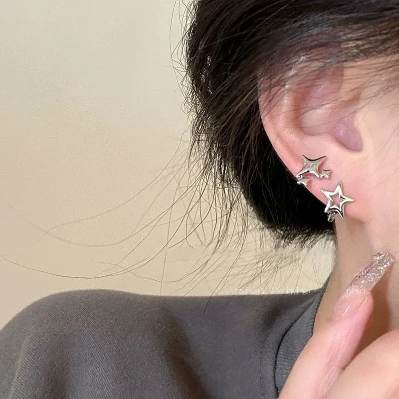 Hollow Pentagram Stud Earrings 6