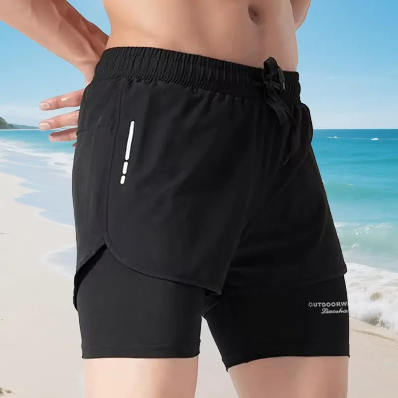 Men's Quick Dry Swim Trunks with Compression Liner 5