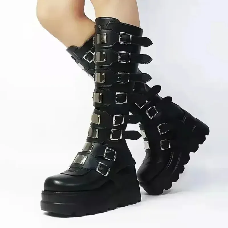 Gothic Platform Knee High Boots 1