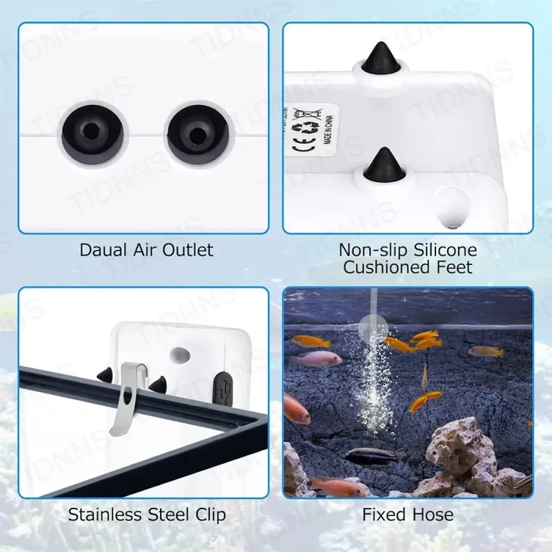 Portable USB Rechargeable Aquarium Air Pump 5