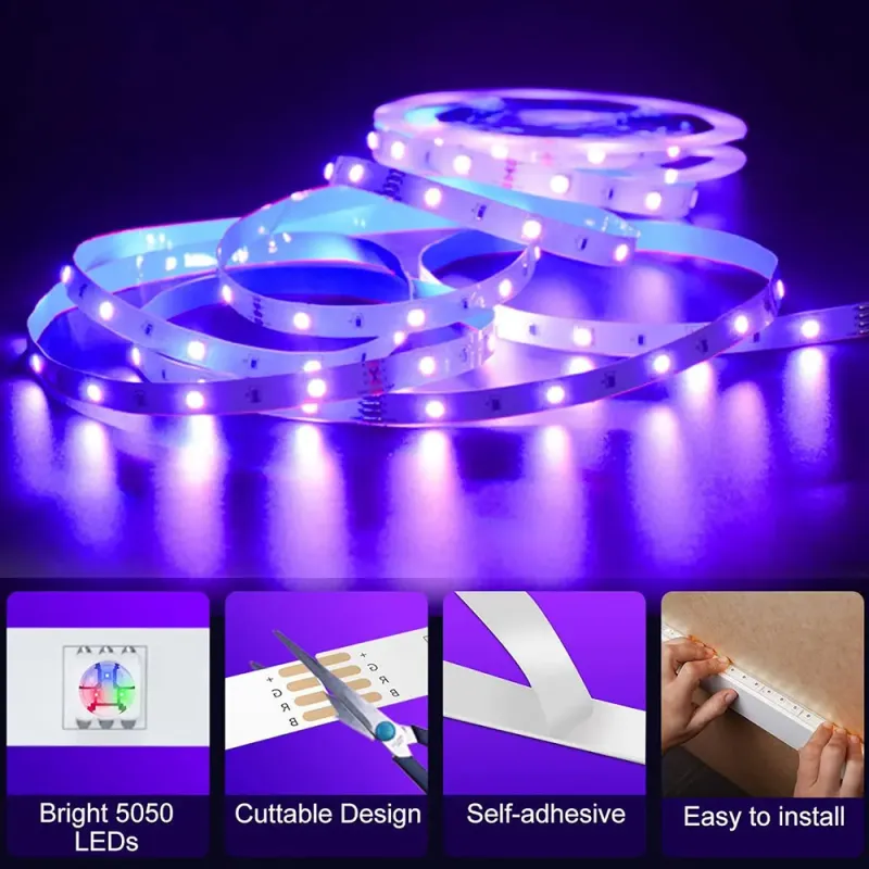 RGB LED Strip Lights with Remote 5