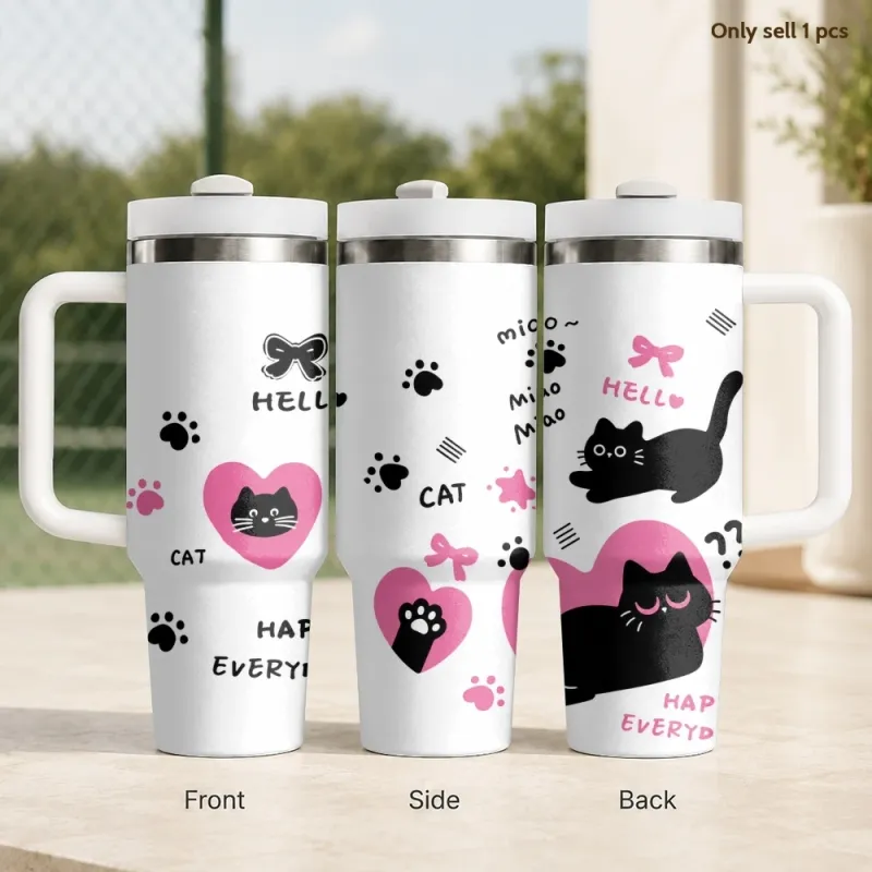 Cat-Themed Insulated Tumbler 40oz 1