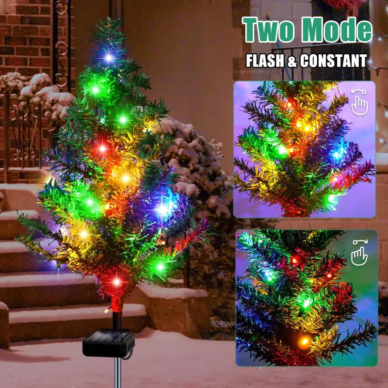 Solar Xmas Tree Stake Lights 4