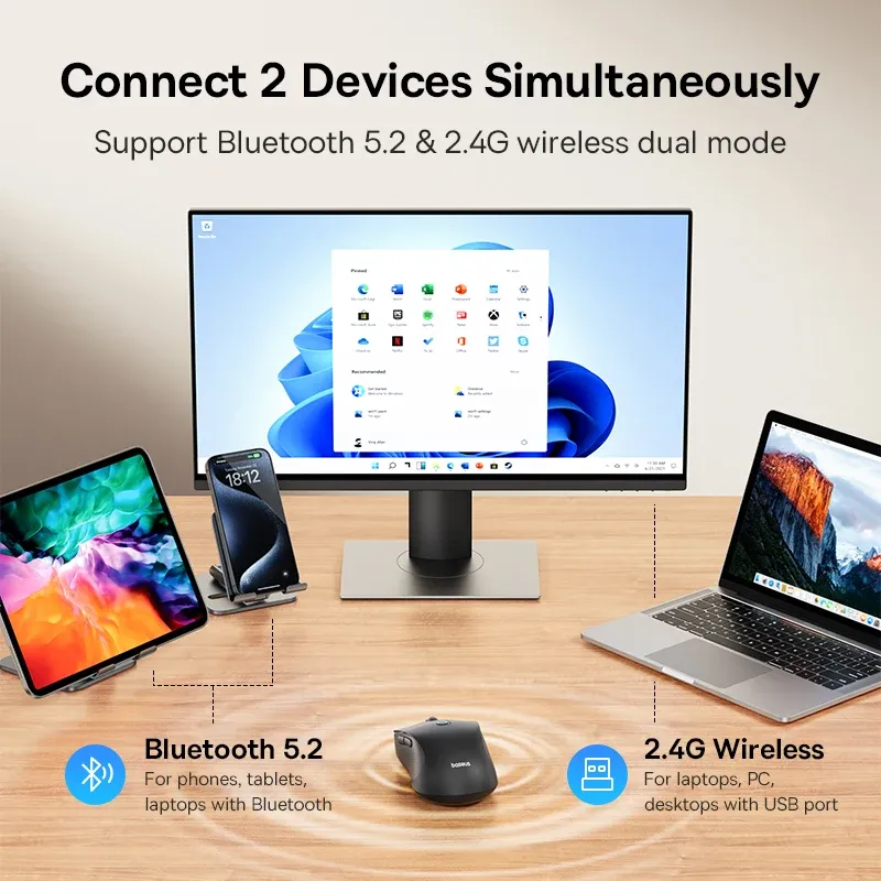 Baseus F02 Wireless Mouse 4000 DPI Silent 2