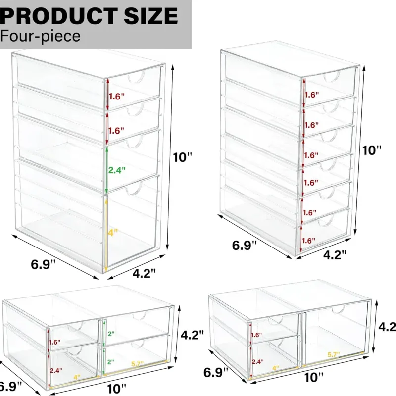 17-Drawer Acrylic Organizer Set (4-Piece) 3