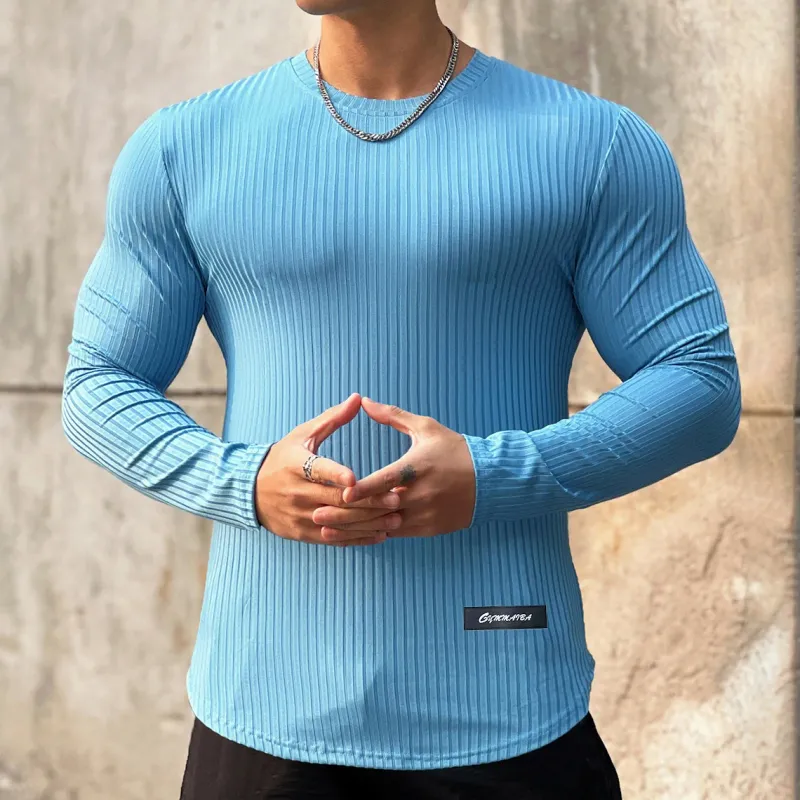 Чоловіча футболка Muscle Fit з довгим рукавом для спортзалу 5