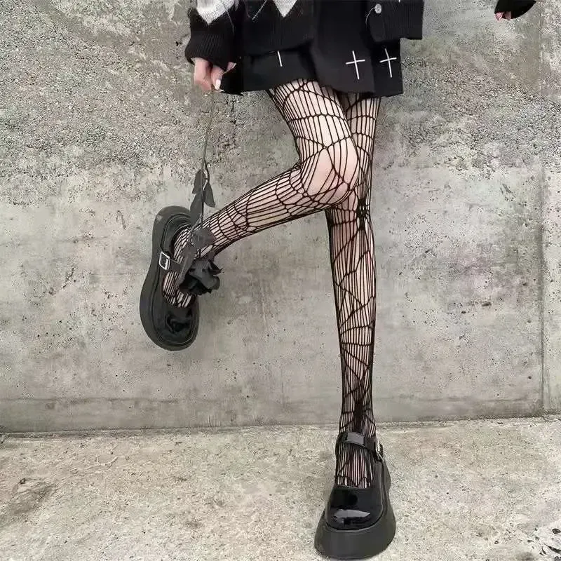 Gothic Skull Hollowed Out Tights 3