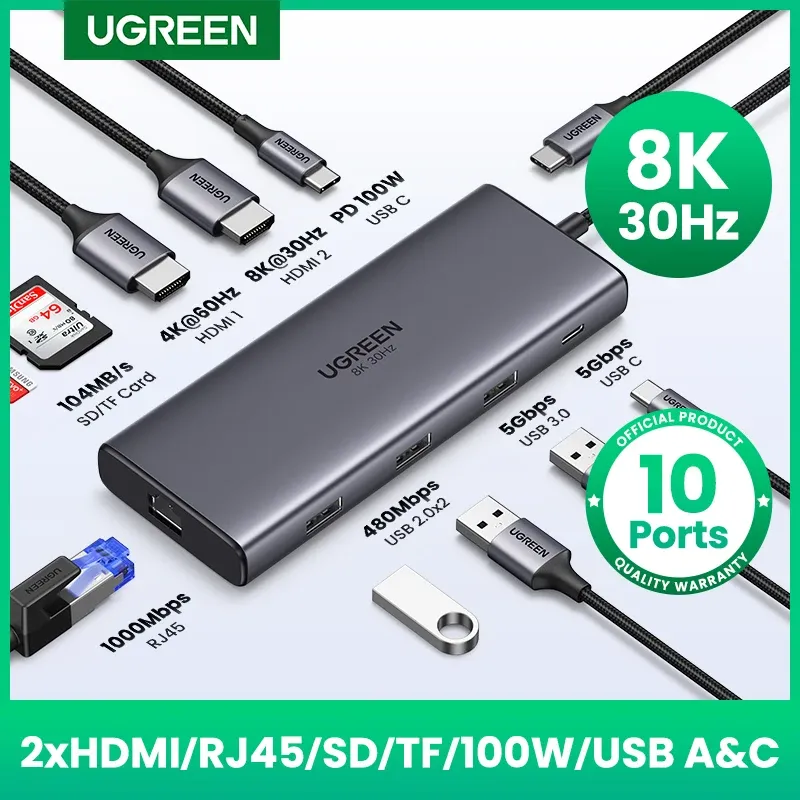 UGREEN 10-in-1 Dual HDMI USB C Hub 1