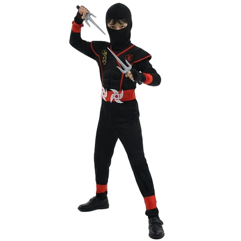 Kids Black & Blue Ninja Costume Set 5