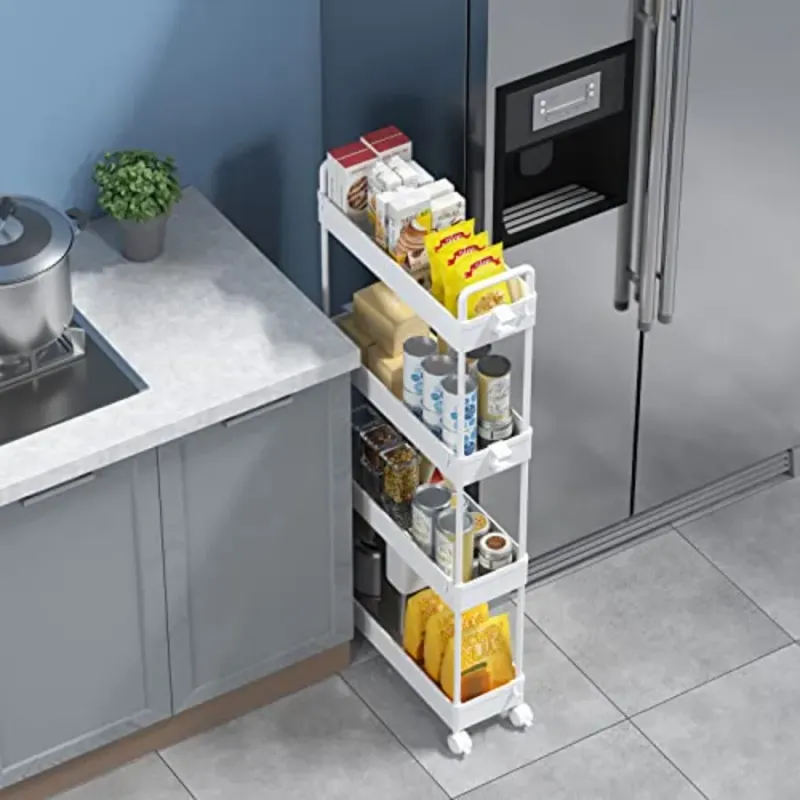 4-Tier Slim Rolling Storage Cart 3