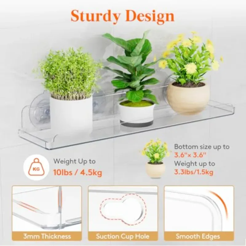 Window Plant Floating Shelves (2-Pack) 4