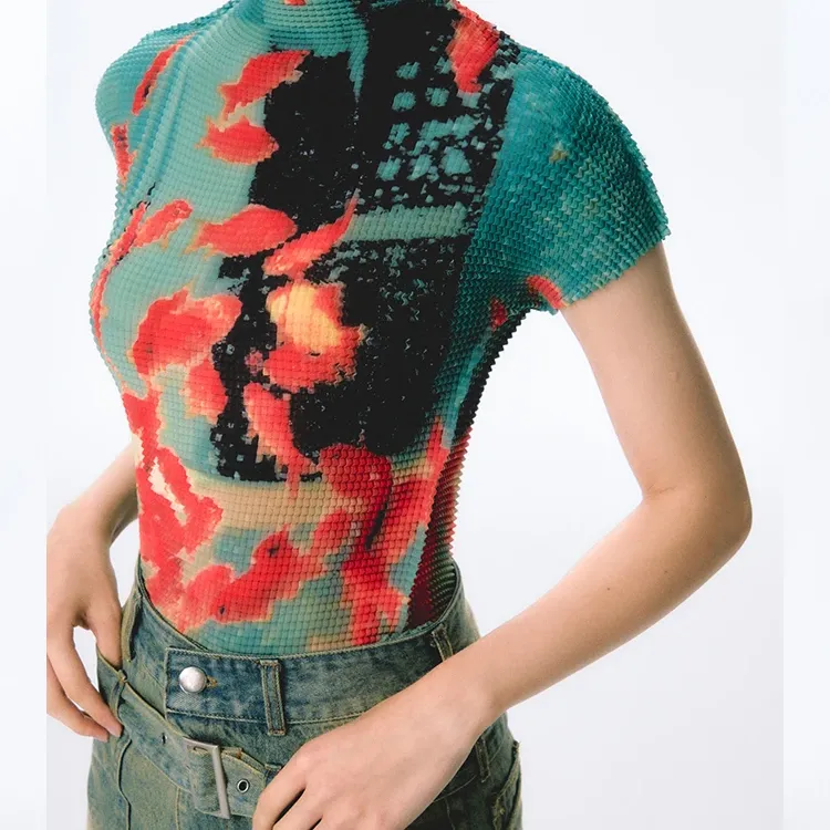 Tie Dye Bodycon Crop Tops 5