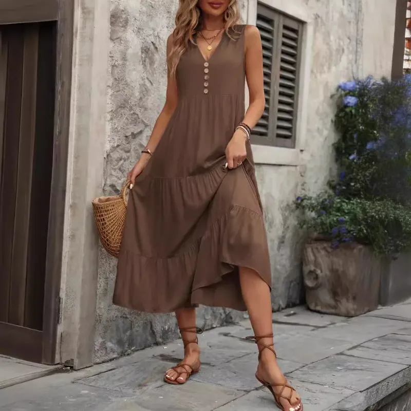 Summer Midi Sundress with Buttons 5