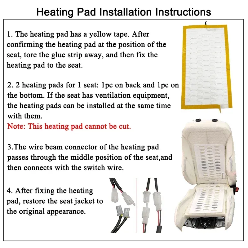 2-Seat Car Seat Heater Kit 12V 27W 5