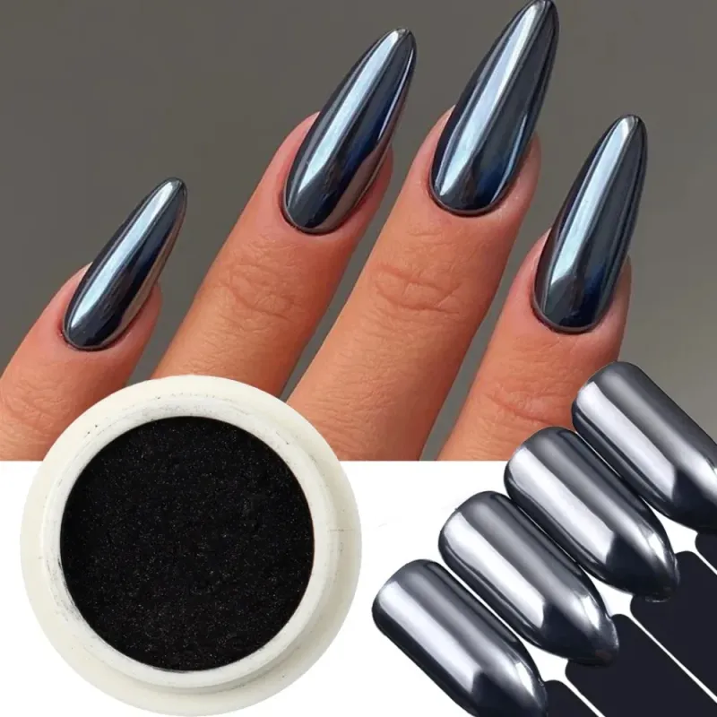 Chrome Black Nail Powder 5