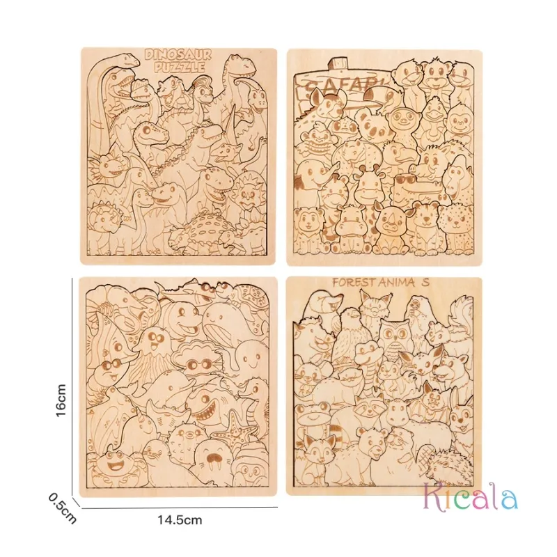 Animal Shape Wooden Puzzles for Kids 4