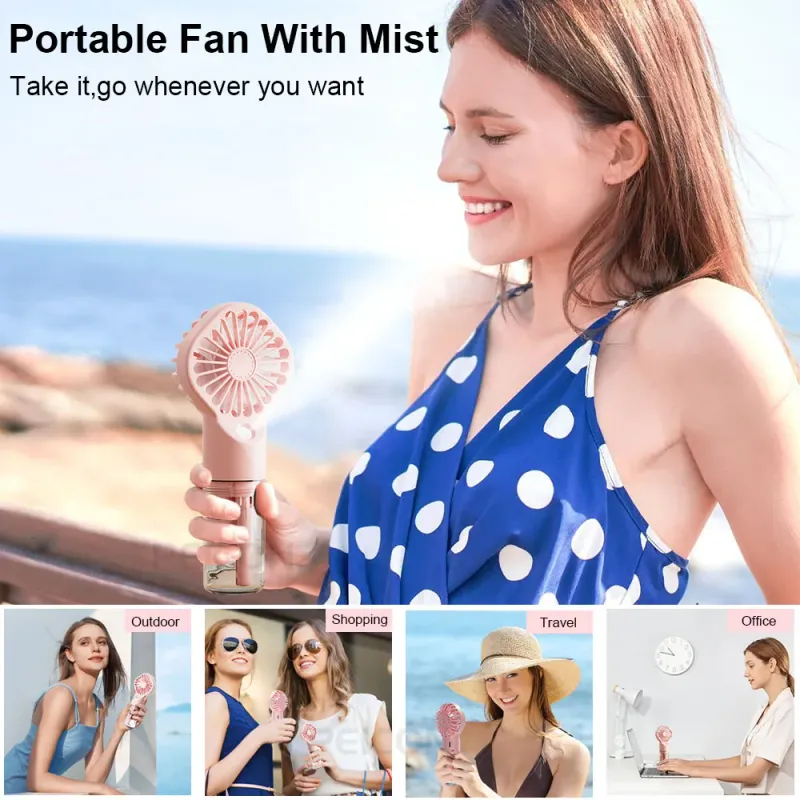 Mini USB Rechargeable Humidifier Fan 2