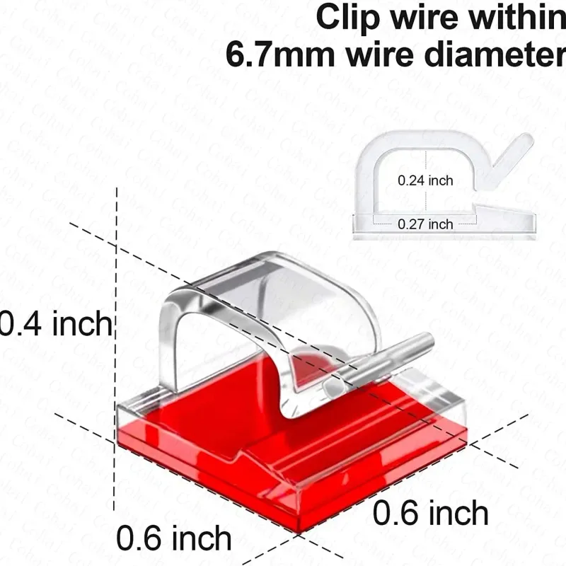 50-Pack Clear Cable Clips 4