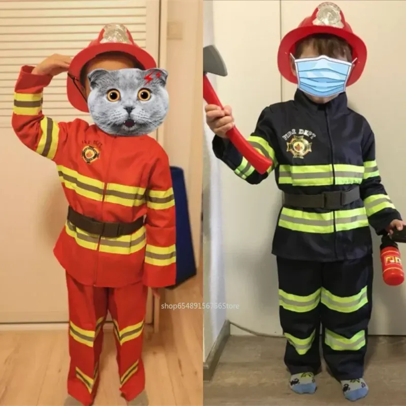 Kids Fireman Cosplay Costume Set 2
