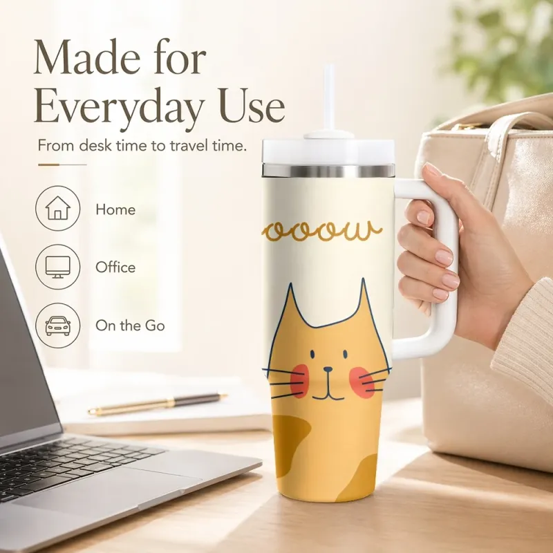 Cat Peeking Vacuum Flask 40oz 2