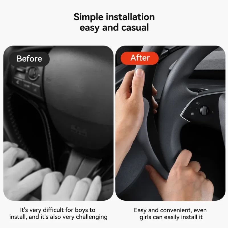 Tesla Model 3/Y Suede Velvet Steering Wheel Cover 2