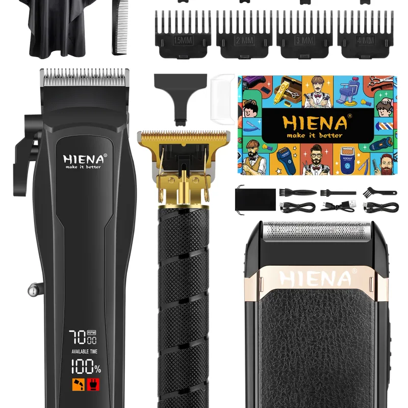 HIENA 3-in-1 Cordless Hair Clipper & Shaver Kit 1