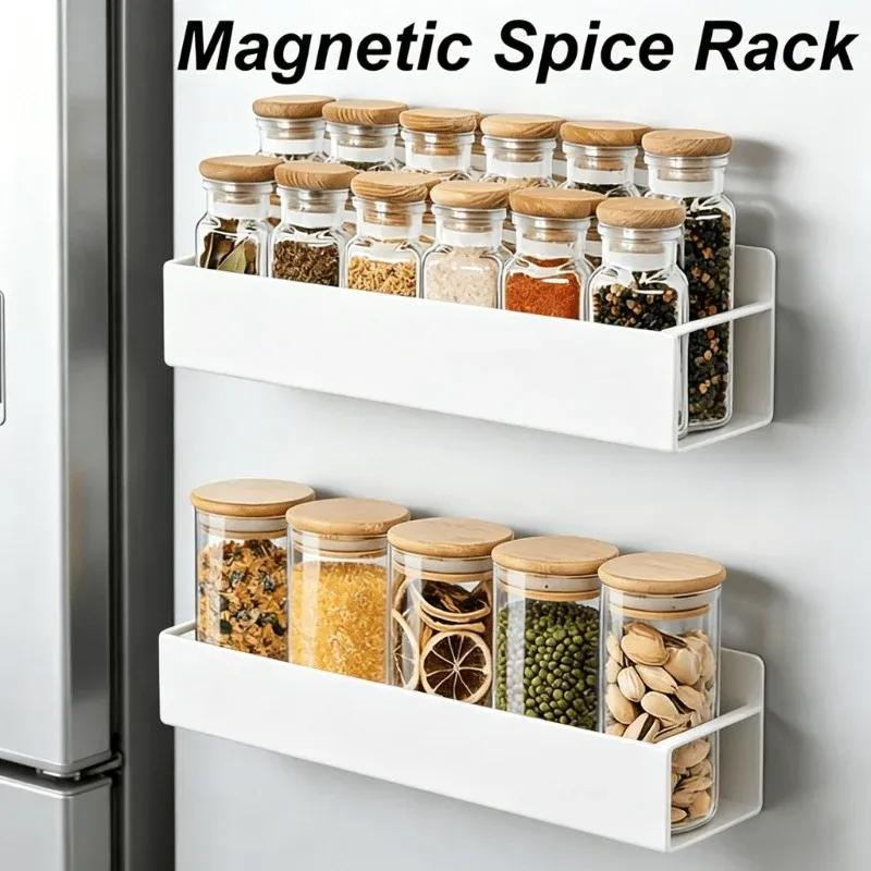 White Magnetic Spice Rack Organizer 1