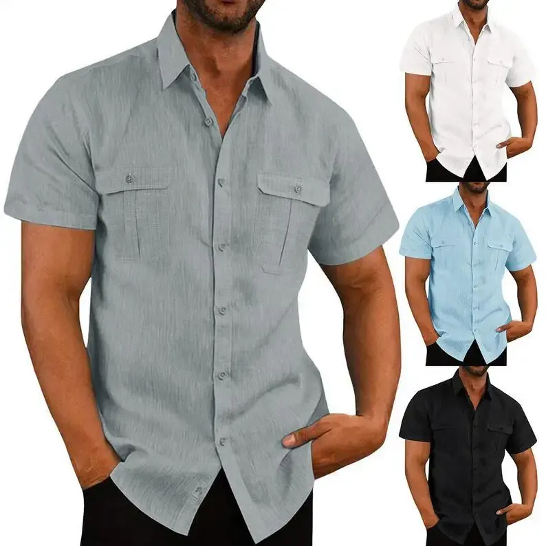 Cotton Linen Men's Summer Casual Shirt 5