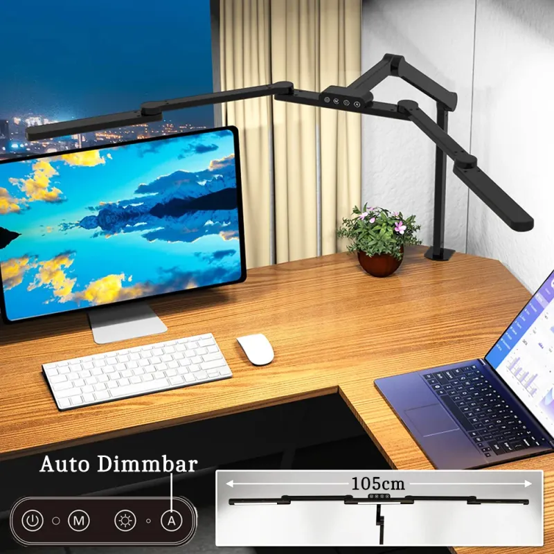 24W Double Head LED Desk Lamp with Clip 1