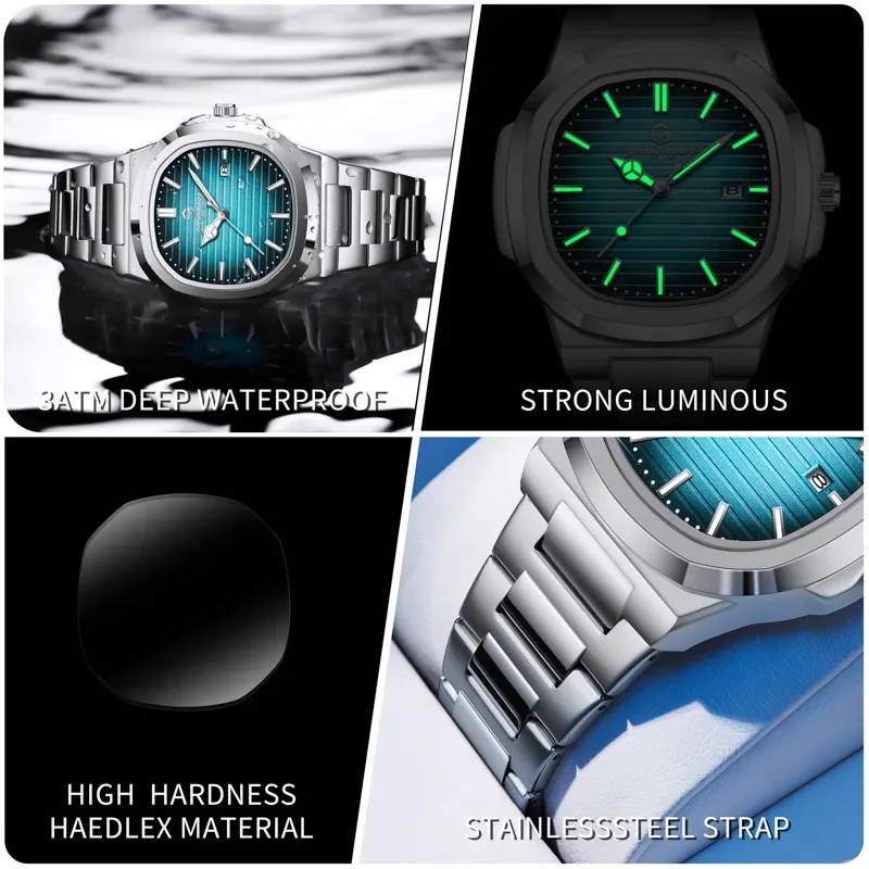 Luxury Square Military Men's Watch 3