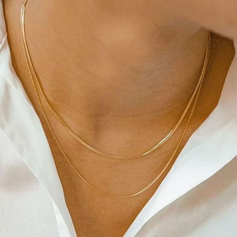 Badu Dainty Gold Chain Necklace Set 5
